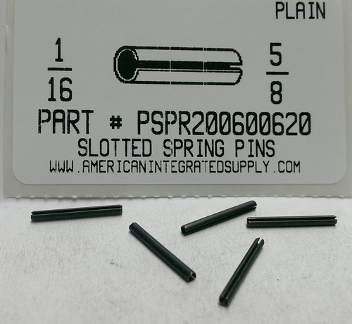 1/16X5/8 SLOTTED SPRING PIN STEEL PLAIN