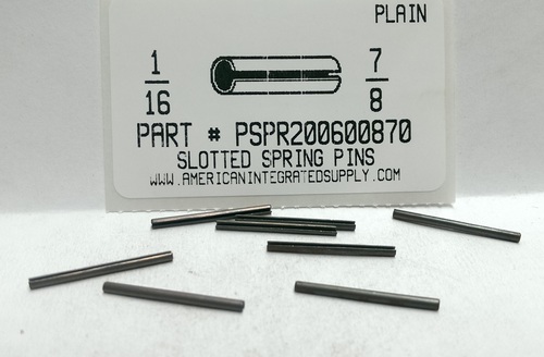 1/16X7/8 SLOTTED SPRING PIN STEEL PLAIN