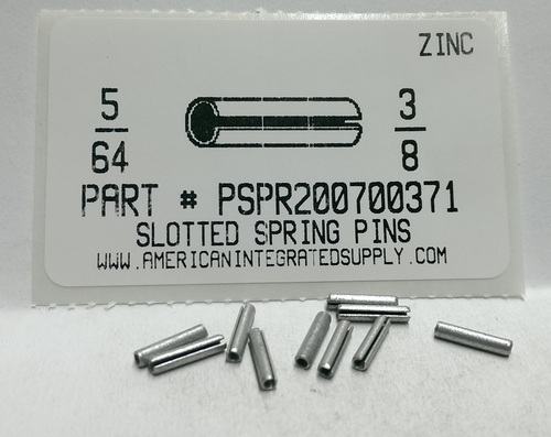 5/64X3/8 SLOTTED SPRING PIN STEEL ZINC PLATED