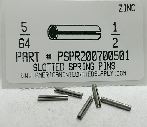 5/64X1/2 SLOTTED SPRING PIN STEEL ZINC PLATED