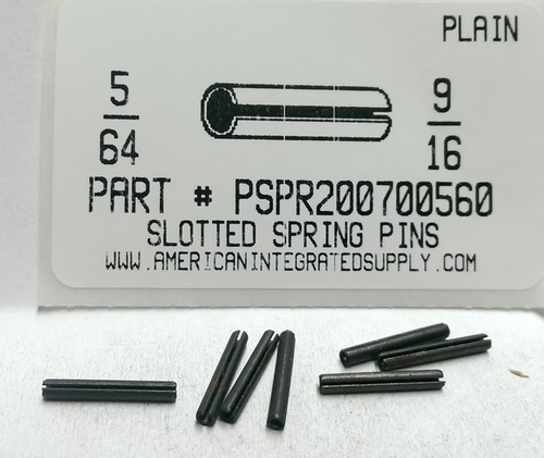 5/64X9/16 SLOTTED SPRING PIN STEEL PLAIN