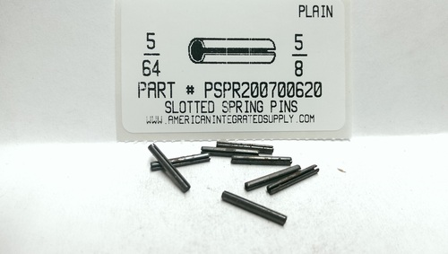 5/64X5/8 SLOTTED SPRING PIN STEEL PLAIN