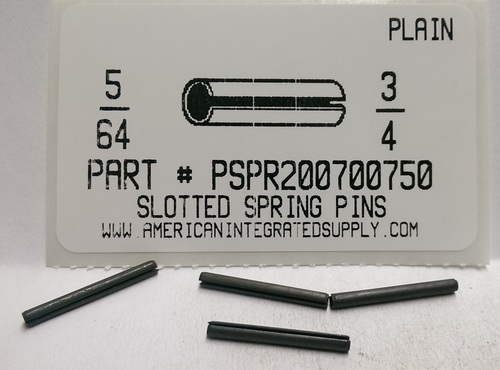 5/64X3/4 SLOTTED SPRING PIN STEEL PLAIN