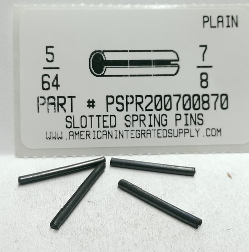 5/64X7/8 SLOTTED SPRING PIN STEEL PLAIN