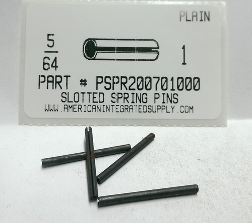 5/64X1 SLOTTED SPRING PIN STEEL PLAIN