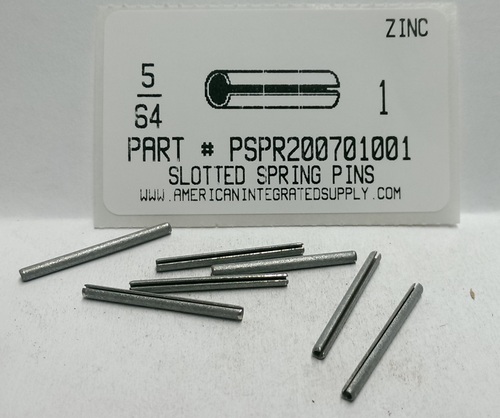 5/64X1 SLOTTED SPRING PIN STEEL ZINC PLATED