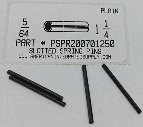 5/64X1-1/4 SLOTTED SPRING PIN STEEL PLAIN