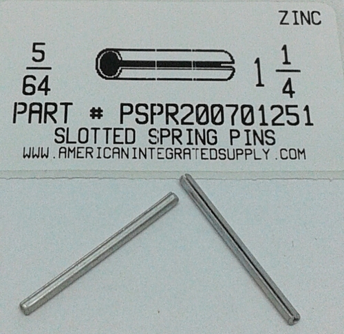 5/64X1-1/4 SLOTTED SPRING PIN STEEL ZINC PLATED