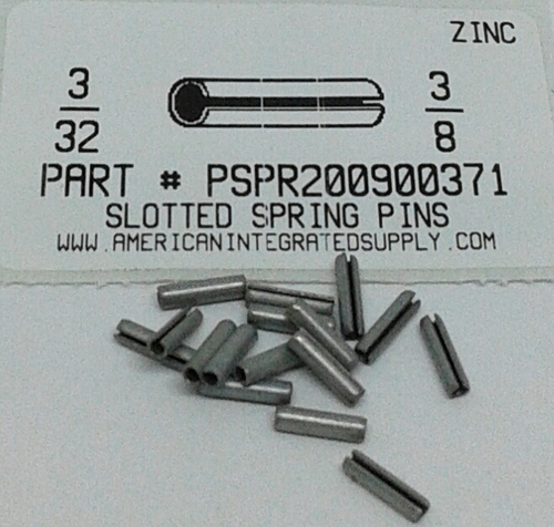 3/32X3/8 SLOTTED SPRING PIN STEEL ZINC PLATED