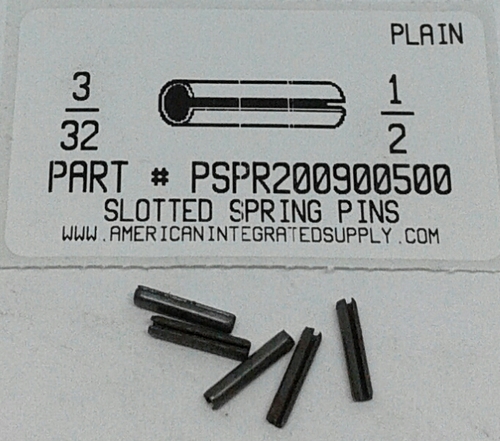 3/32X1/2 SLOTTED SPRING PIN STEEL PLAIN