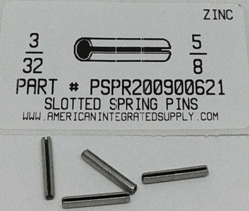 3/32X5/8 SLOTTED SPRING PIN STEEL ZINC PLATED