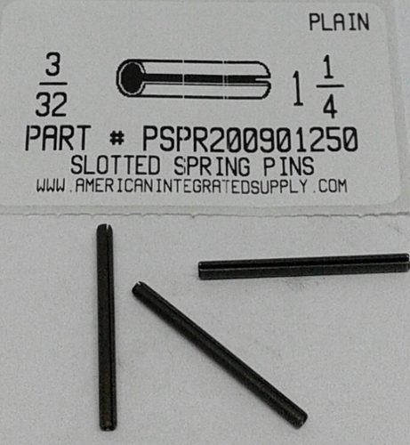 3/32X1-1/4 SLOTTED SPRING PIN STEEL PLAIN