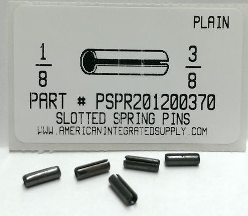 1/8X3/8 SLOTTED SPRING PIN STEEL PLAIN