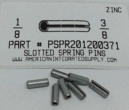 1/8X3/8 SLOTTED SPRING PIN STEEL ZINC PLATED