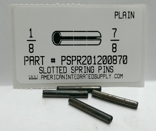 1/8X7/8 SLOTTED SPRING PIN STEEL PLAIN