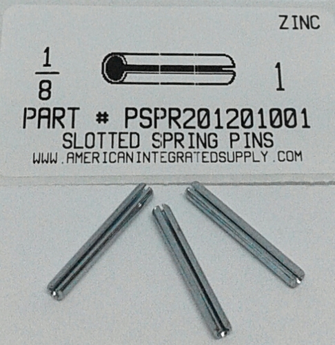 1/8X1 SLOTTED SPRING PIN STEEL ZINC PLATED