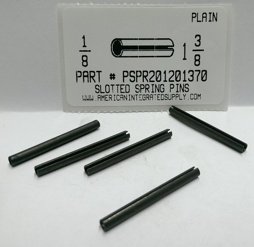 1/8X1-3/8 SLOTTED SPRING PIN STEEL PLAIN