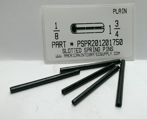 1/8X1-3/4 SLOTTED SPRING PIN STEEL PLAIN