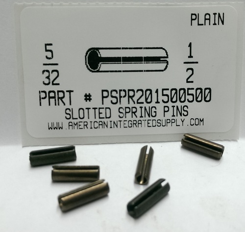 5/32X1/2 SLOTTED SPRING PIN STEEL PLAIN