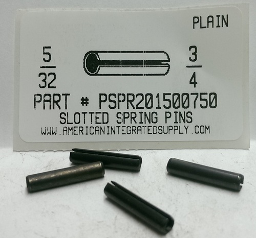 5/32X3/4 SLOTTED SPRING PIN STEEL PLAIN