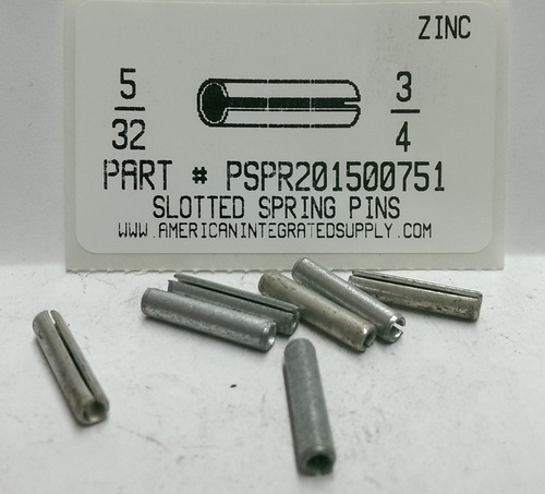 5/32X3/4 SLOTTED SPRING PIN STEEL ZINC PLATED