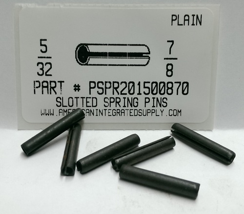 5/32X7/8 SLOTTED SPRING PIN STEEL PLAIN