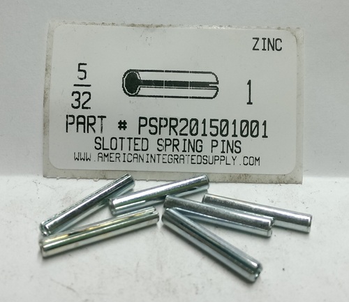 5/32X1 SLOTTED SPRING PIN STEEL ZINC PLATED