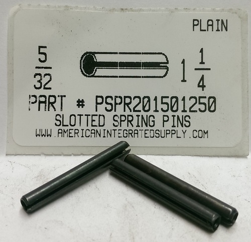 5/32X1-1/4 SLOTTED SPRING PIN STEEL PLAIN