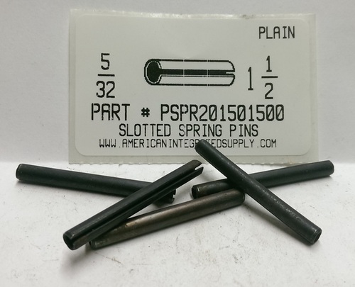 5/32X1-1/2 SLOTTED SPRING PIN STEEL PLAIN