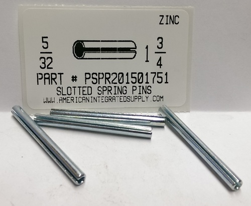 5/32X1-3/4 SLOTTED SPRING PIN STEEL ZINC PLATED