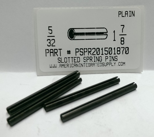 5/32X1-7/8 SLOTTED SPRING PIN STEEL PLAIN