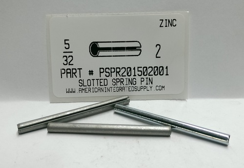 5/32X2 SLOTTED SPRING PIN STEEL ZINC PLATED