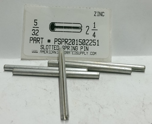 5/32X2-1/4 SLOTTED SPRING PIN STEEL ZINC PLATED