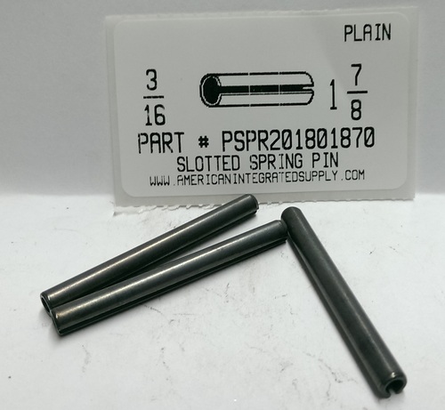 3/16X1-7/8 SLOTTED SPRING PIN STEEL PLAIN