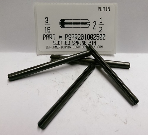 3/16X2-1/2 SLOTTED SPRING PIN STEEL PLAIN