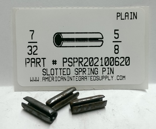 7/32X5/8 SLOTTED SPRING PIN STEEL PLAIN