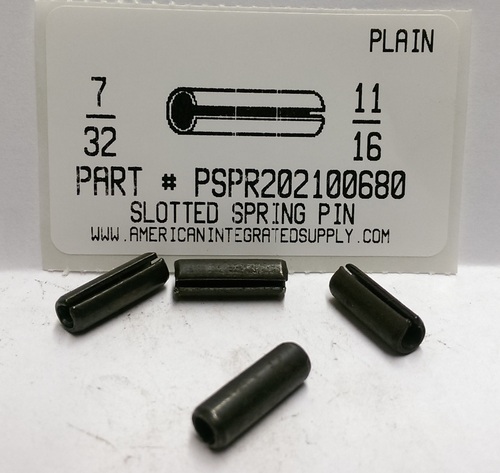 7/32X11/16 SLOTTED SPRING PIN STEEL PLAIN