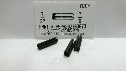 7/32X7/8 SLOTTED SPRING PIN STEEL PLAIN