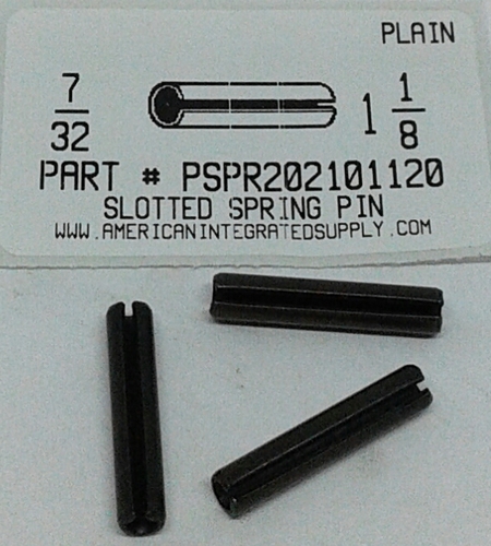 7/32X1-1/8 SLOTTED SPRING PIN STEEL PLAIN