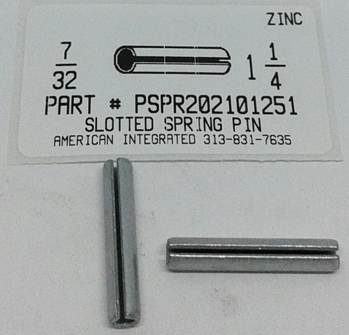 7/32X1-1/4 SLOTTED SPRING PIN STEEL ZINC PLATED