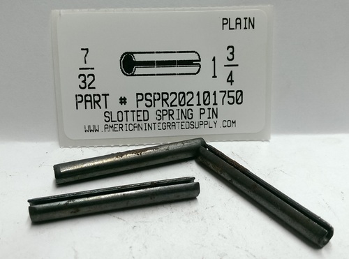 7/32X1-3/4 SLOTTED SPRING PIN STEEL PLAIN