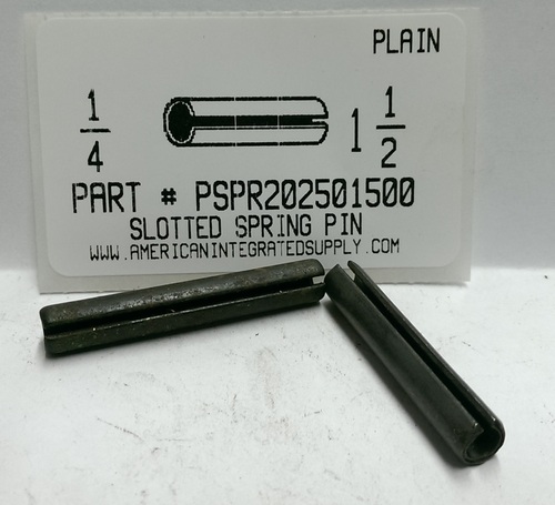 1/4X1-1/2 SLOTTED SPRING PIN STEEL PLAIN