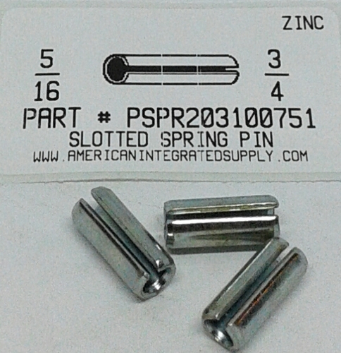 5/16X3/4 SLOTTED SPRING PIN STEEL ZINC PLATED