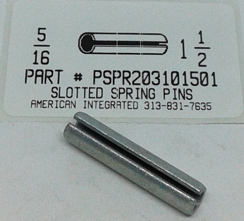 5/16X1-1/2 SLOTTED SPRING PIN STEEL ZINC PLATED