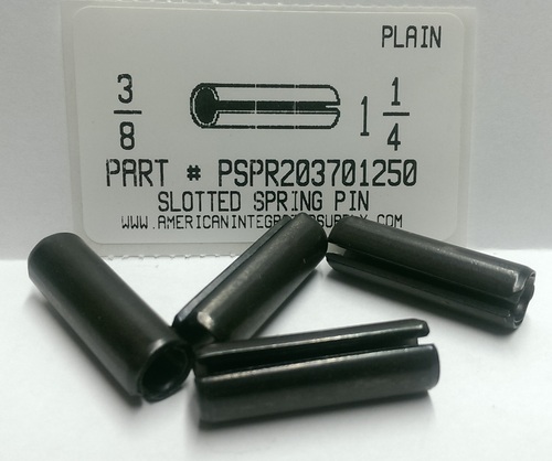 3/8X1-1/4 SLOTTED SPRING PIN STEEL PLAIN