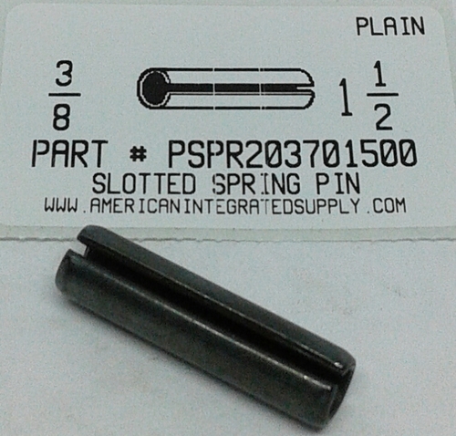 3/8X1-1/2 SLOTTED SPRING PIN STEEL PLAIN