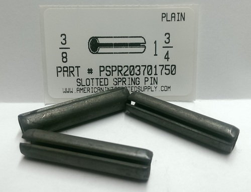 3/8X1-3/4 SLOTTED SPRING PIN STEEL PLAIN