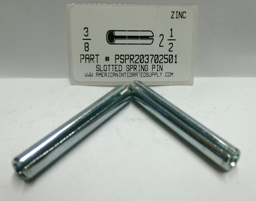 3/8X2-1/2 SLOTTED SPRING PIN STEEL ZINC PLATED