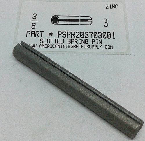 3/8X3 SLOTTED SPRING PIN STEEL ZINC PLATED