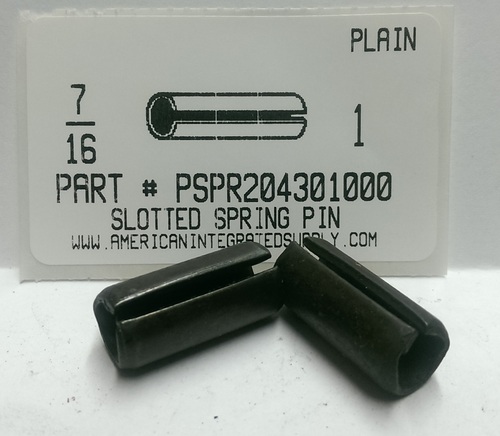 7/16X1 SLOTTED SPRING PIN STEEL PLAIN